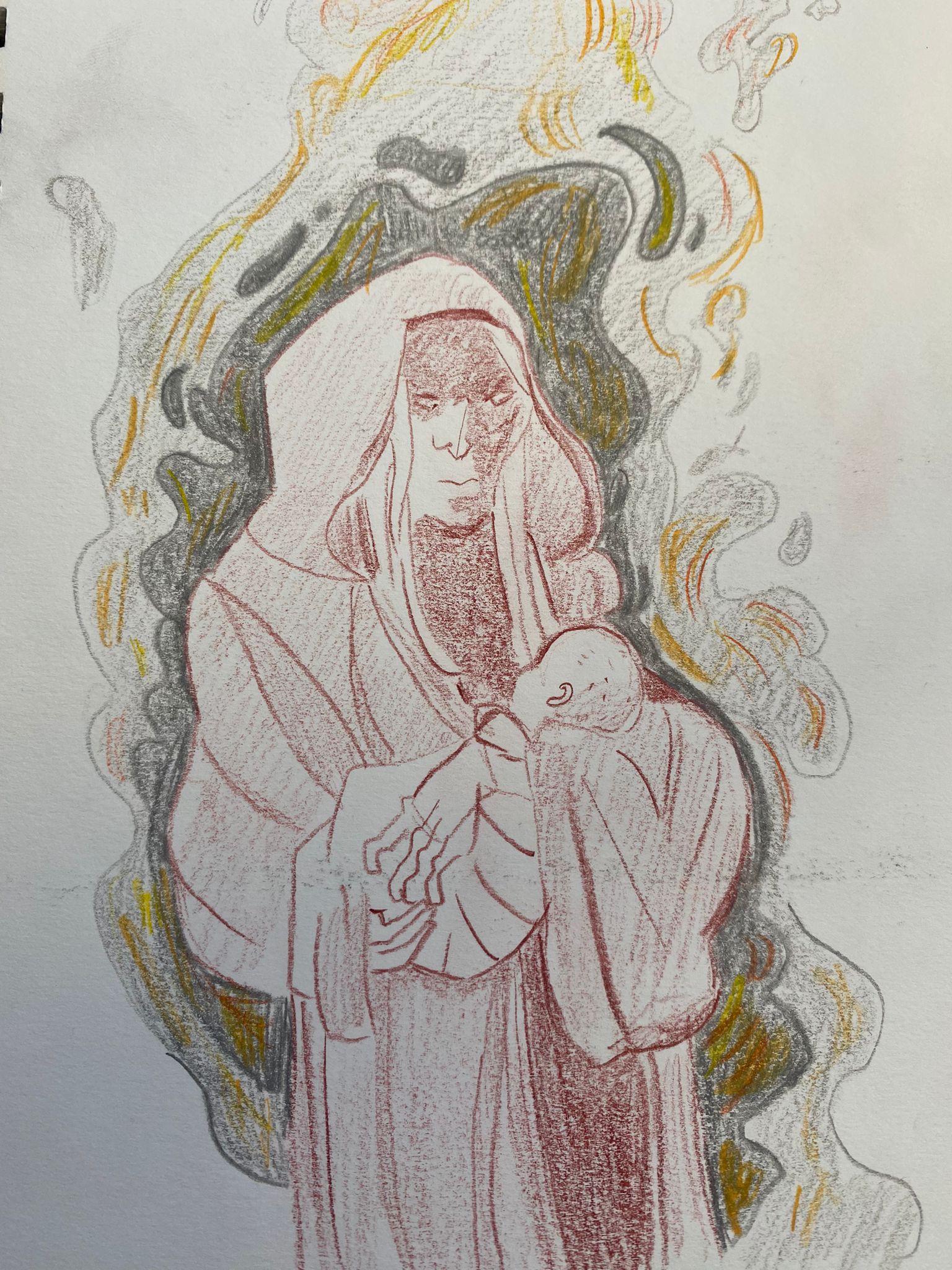 Figure encapuchonnée